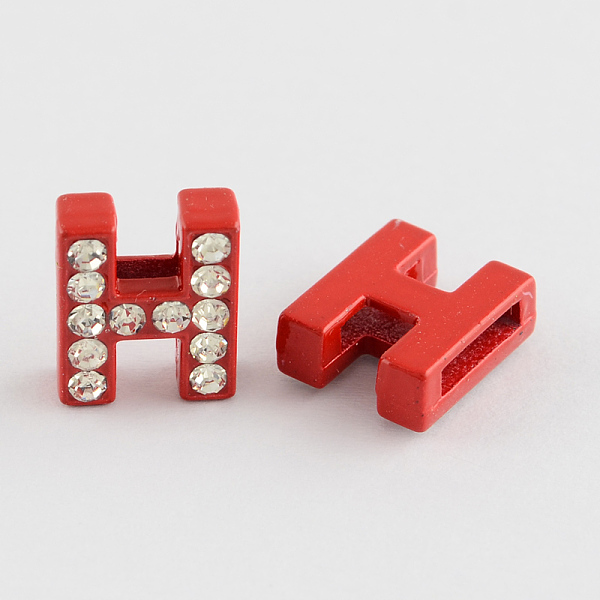 

PandaHall Mixed Color Zinc Alloy Grade A Rhinestone Letter Slide Charms, Letter.H, 12.5x10x4.5mm, Hole: 8x1.5mm Alloy+Rhinestone Letter H..., Clear