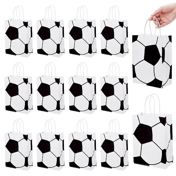 Football Printed Paper Gift Bags with Handle