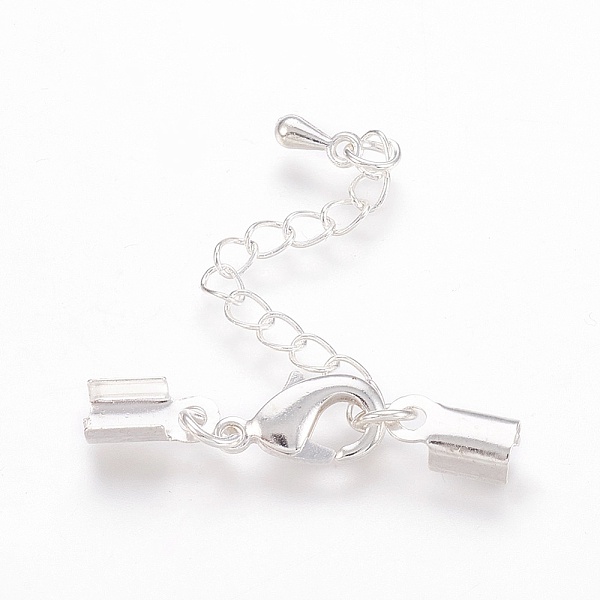 

PandaHall Brass Chain Extender, with Alloy Teardrop Charms, Cadmium Free & Nickel Free & Lead Free, Silver, 32mm Brass