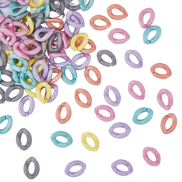 

PandaHall HOBBIESAY 480Pcs 6 Colors Acrylic Linking Rings Colored Chain Links Connectors Interlocking Plastic Hoops Fasteners for Earring..., Multicolor