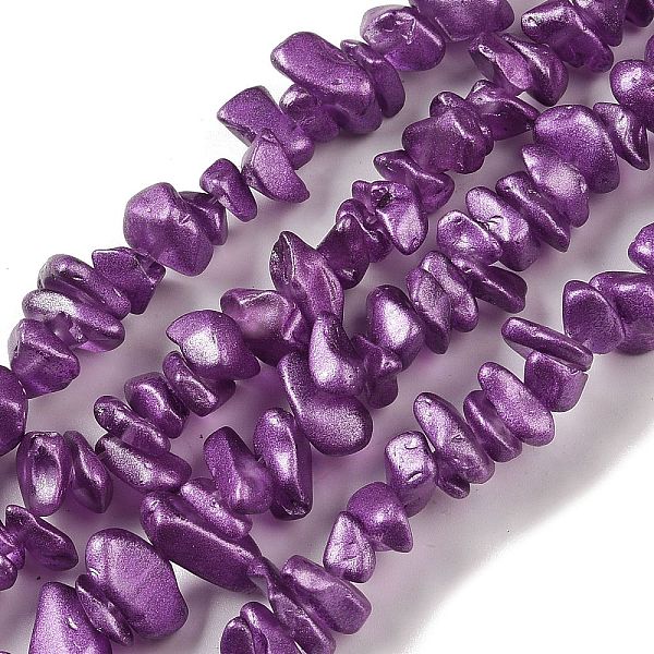 

PandaHall Electroplate Glass Beads Strands, Chip, Dark Orchid, 2.5~6.5x3~10x4~12.5mm, Hole: 1mm, 33.86''(86cm) Glass Chip