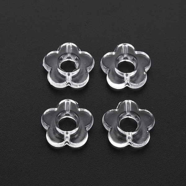 

PandaHall Transparent Acrylic Beads, Flower, Clear, 14.5x14.5x4mm, Hole: 1.5mm, about 1240pcs/500g Acrylic Flower Clear