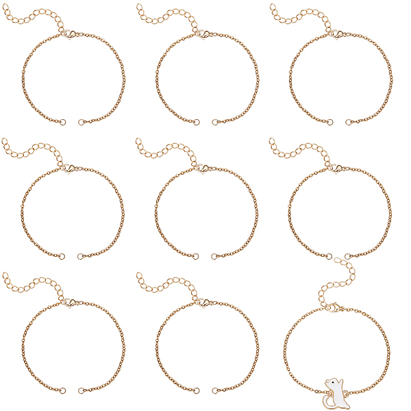 

PandaHall Beebeecraft 1 Box 10Pcs Adjustable Slider Bracelet Stainless Steel Crucifix Italian Bead Chain Link with Oval Cross Charms...