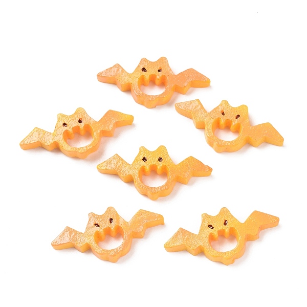 

PandaHall Halloween Opaque Resin Cabochons, Bat, Orange, 17.5x37x5mm Resin Bat Orange