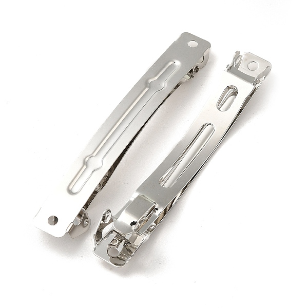 

PandaHall Iron Hair Barrettes, French Hair Clip Findings, Platinum, 14x83mm Iron