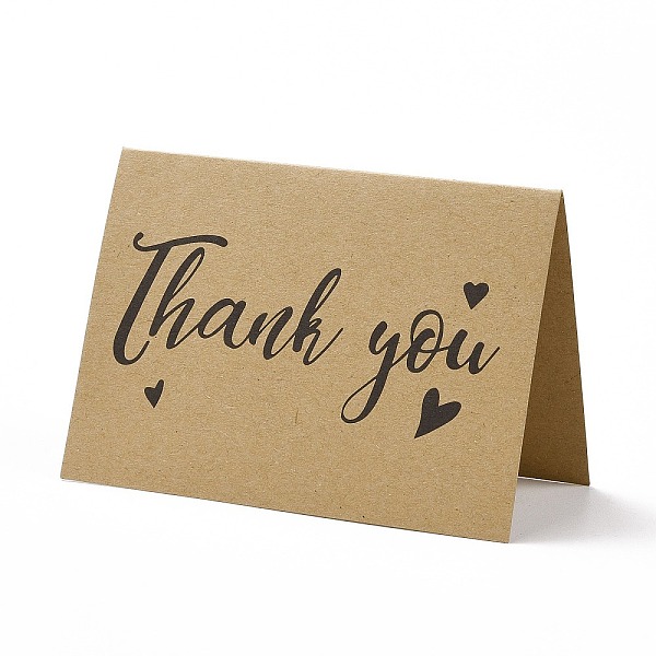 

PandaHall Kraft Paper Thank You Greeting Cards, Rectangle with Word Pattern, for Thanksgiving Day, BurlyWood, 72x100x1mm Paper Word Orange