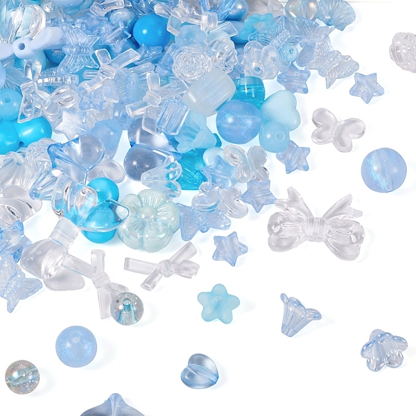 

PandaHall 100G Opaque & Transparent Acrylic Beads, Mixed Shapes, Light Sky Blue, 7.5~33x7.5~43.5x4.5~16mm, Hole: 1.2~4mm Acrylic Mixed...
