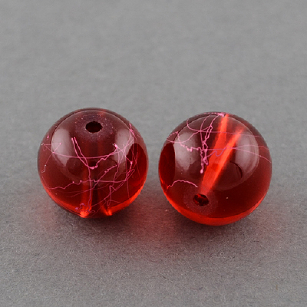 

PandaHall Drawbench Transparent Glass Beads Strands, Spray Painted, Round, FireBrick, 10mm, Hole: 1.3~1.6mm, 31.4 inch Glass Round Red