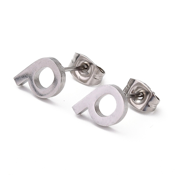 

PandaHall 304 Stainless Steel Greek Alphabet Stud Earrings, Manual Polishing, Letter.R, 7~11x2~10x1.5mm, Pin: 0.8mm 304 Stainless Steel...