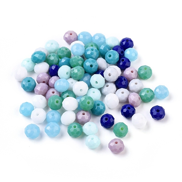 

PandaHall Glass Beads, Faceted, Rondelle, Mixed Color, 8x6mm, Hole: 1mm Glass Rondelle Multicolor
