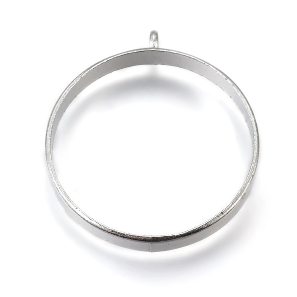 

PandaHall Alloy Open Back Bezel Big Pendants, For DIY UV Resin, Epoxy Resin, Pressed Flower Jewelry, Flat Round, Platinum, 38x34.5x5mm, Hole...