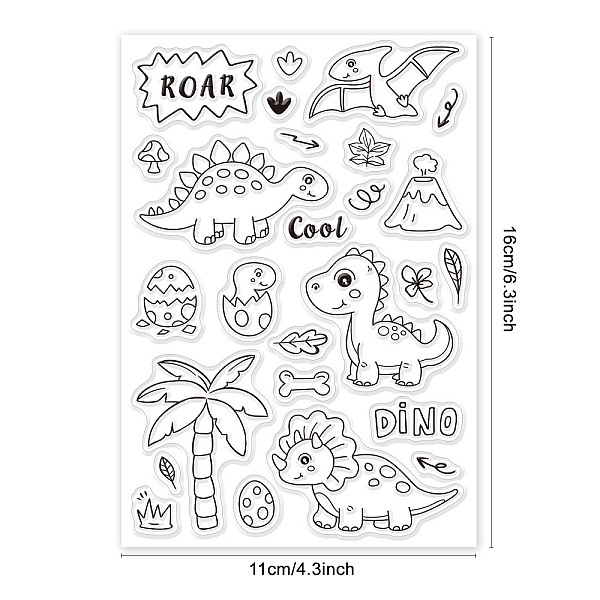 

PandaHall GLOBLELAND Dinosaurs Silicone Clear Stamps Transparent Stamps for Festival Birthday Cards Making DIY Scrapbooking Photo Album...