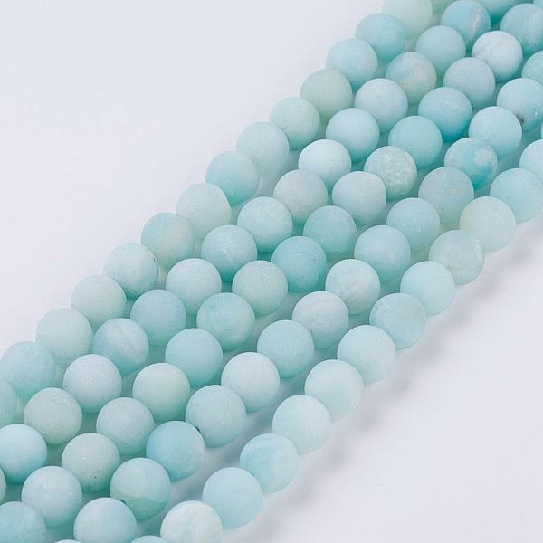 

PandaHall Natural Amazonite Beads Strands, Grade A, Frosted, Round, 8mm, Hole: 1mm, about 46pcs/strand, 14.7 inch Amazonite Round