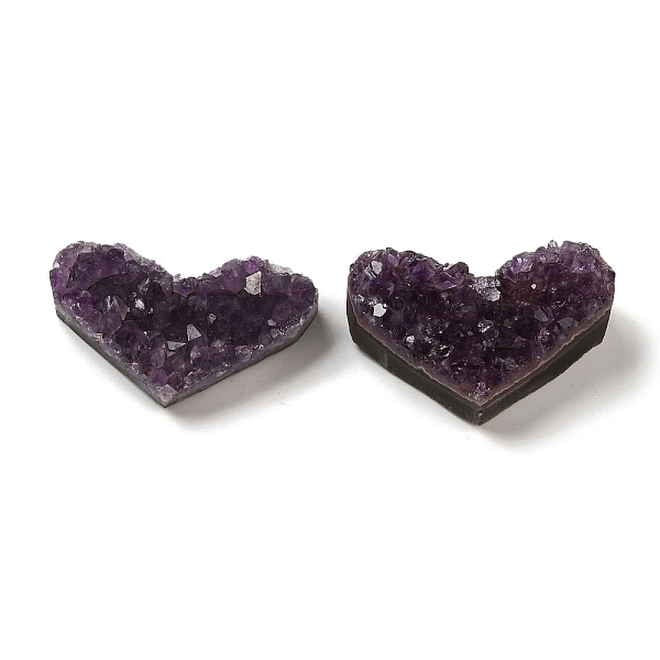 

PandaHall Raw Rough Love Heart Natural Amethyst Specimen Cluster, Reiki Energy Stone Home Display Decorations, 40~50mm Amethyst Heart