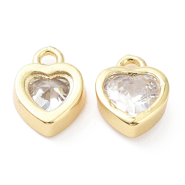 

PandaHall Rack Plating Brass Micro Pave Cubic Zirconia Charms, Long-Lasting Plated, Heart, Golden, 10x7.5x3mm, Hole: 1.6mm Brass+Cubic..., Clear