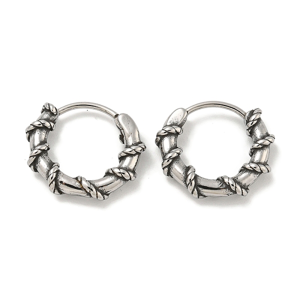 

PandaHall 316 Surgical Stainless Steel Hoop Earrings, Ring, Antique Silver, 14.5x4mm 316 Surgical Stainless Steel Ring
