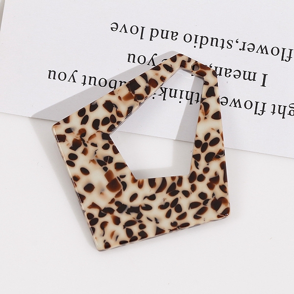

PandaHall Cellulose Acetate(Resin) Pendants, Rhombus Charm, Coconut Brown, 48x44mm Cellulose Acetate Rhombus