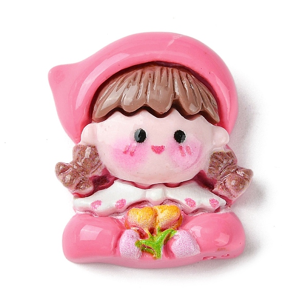 

PandaHall Spring Theme Opaque Resin Decoden Cabochons, Cute Girl, Human, 28.5x26.5x9.5mm Resin Human