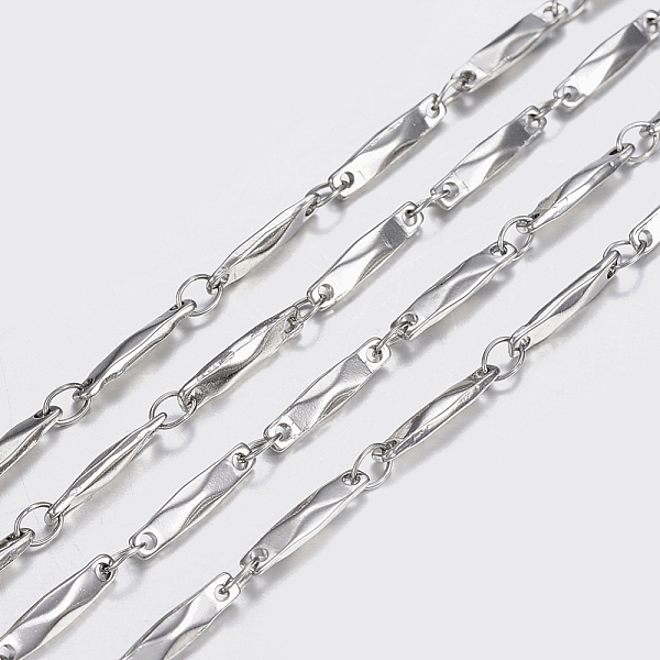 

PandaHall 304 Stainless Steel Chains, Bar Link Chains, Soldered, Stainless Steel Color, 11x2.5x2mm 304 Stainless Steel