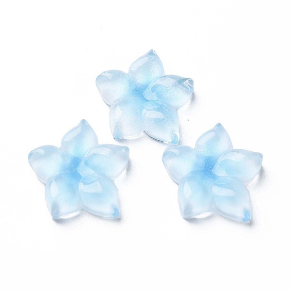 

PandaHall Transparent Epoxy Resin Cabochons, Flower, Light Sky Blue, 21x20x5.5mm Epoxy Resin Flower
