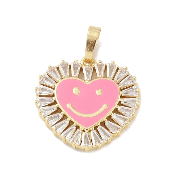 

PandaHall Rack Plating Brass Micro Pave Clear Cubic Zirconia Pendants, with Enamel, Long-Lasting Plated, Lead Free & Cadmium Free, Real 18K...