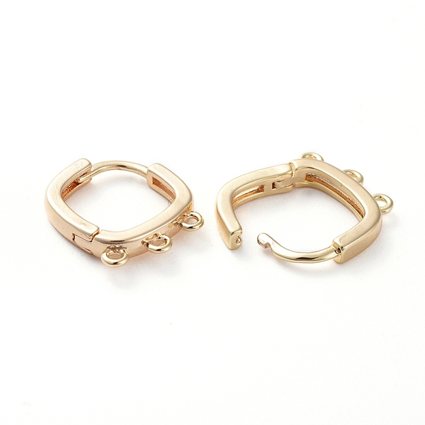 

PandaHall Brass Huggie Hoop Earring Findings, with Horizontal Loop, Real 18K Gold Plated, 14.8x14.7x2.4mm, Hole: 1mm, Pin: 0.8mm Brass