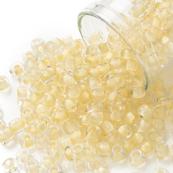 

PandaHall 6/0 Glass Seed Beads, Transparent Inside Colours, Round Hole, Round, Champagne Yellow, 6/0, 4~5x2.5~4.5mm, Hole: 1.2mm, about...