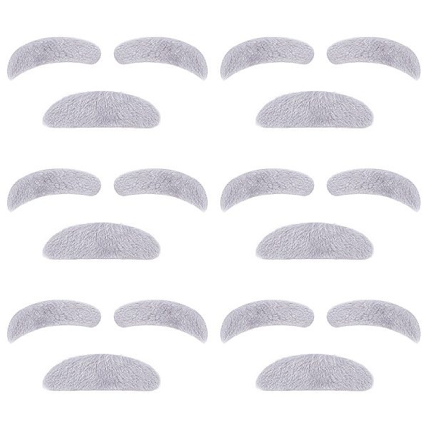 

PandaHall Cloth Simulation Eyebrow & Beards, with Adhesive Back, for Halloween Decorations, Silver, 77~90x23~28x3mm, 3pcs/set Cloth Others...