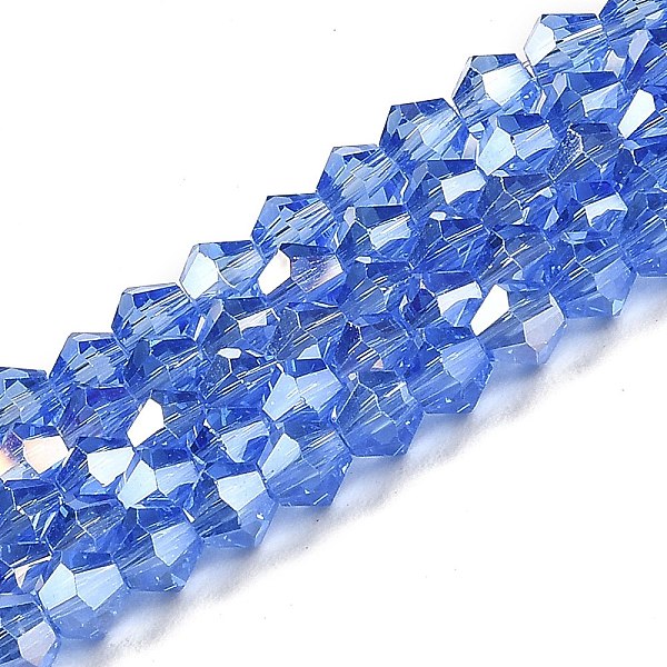 

PandaHall Transparent Electroplate Glass Beads Strands, AB Color Plated, Faceted, Bicone, Light Blue, 3x2.5mm, Hole: 0.7mm, about...