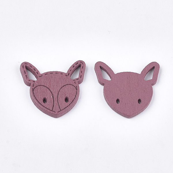 

PandaHall Painted Poplar Wood Pendants, Fox, Cerise, 23x25x2mm, Hole: 6x2mm Wood Fox Red