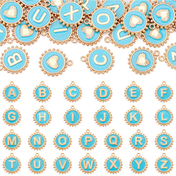 26Pcs Alloy Enamel Pendants