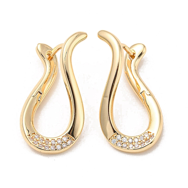 

PandaHall Brass with Clear Cubic Zirconia Hoop Earrings, Water Bottle, Light Gold, 23x11mm Brass Bottle