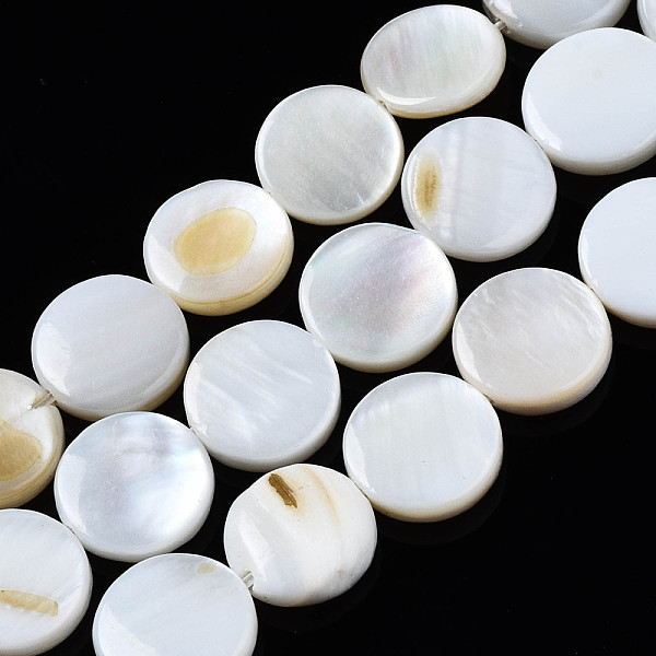 

PandaHall Natural Freshwater Shell Beads Strands, Flat Round, Seashell Color, 9x9x2mm, Hole: 1mm, about 45pcs/strand, 15.04~15.75 inch...