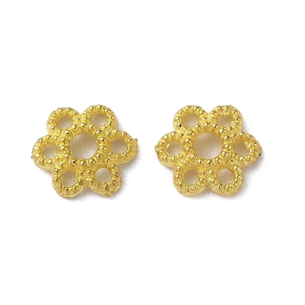 

PandaHall Alloy Bead Caps, Flower, Golden, 5.5x6x1.5mm, Hole: 1.5mm Alloy