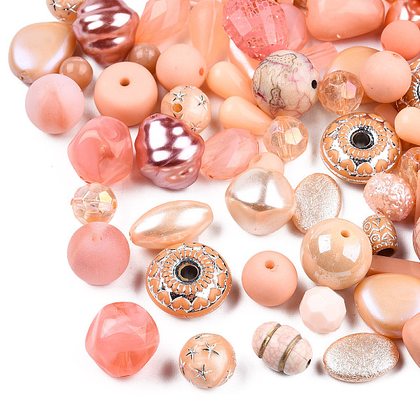 

PandaHall Acrylic Beads, Mixed Shapes, Pink, 5.5~28x6~20x3~11mm, Hole: 1~5mm Acrylic Mixed Shapes Pink