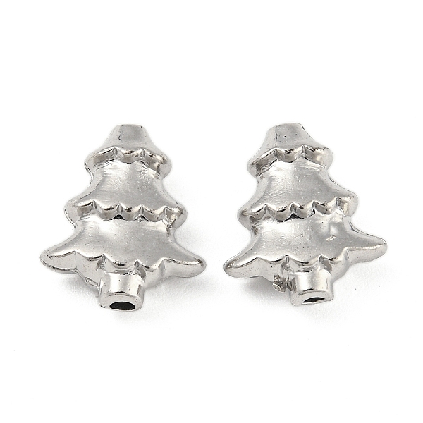 

PandaHall CCB Plastic Beads, Christmas Tree, Platinum, 13x11x5mm, Hole: 1.6mm Plastic Christmas Tree