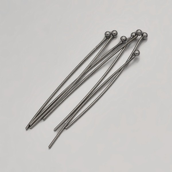 

PandaHall Brass Ball Head Pins, Gunmetal, 70mm, Pin: 0.8mm, 20 Gauge, about 2170pcs/500g Brass