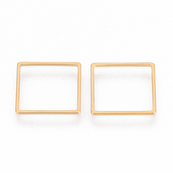 

PandaHall 201 Stainless Steel Linking Ring, Square, Golden, 12x12x0.8mm 201 Stainless Steel Square
