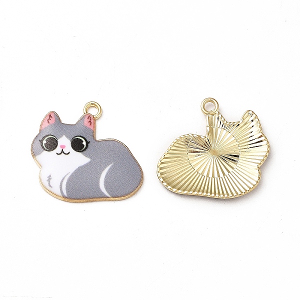 

PandaHall Alloy Enamel Pendants, Cadmium Free & Nickel Free & Lead Free, Golden, Cat Charms, Gray, 22x24x2mm, Hole: 1.8mm Alloy+Enamel Cat...