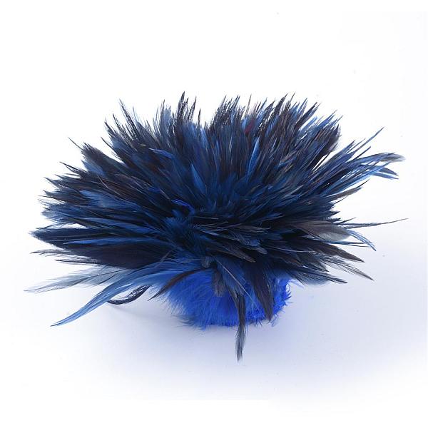 PandaHall Chicken feather Costume Accessories, Dyed, Blue, 35~155x7~35mm, about 750-800pcs/bundle Feather Feather Blue