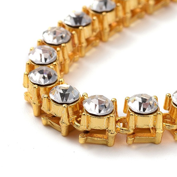 

PandaHall Men's Classic Rhinestone Tennis Bracelet, Hip Hop Alloy Glass Rhinestone Bracelet, Crystal, Golden, 8-3/8 inch(21.2cm) Rhinestone