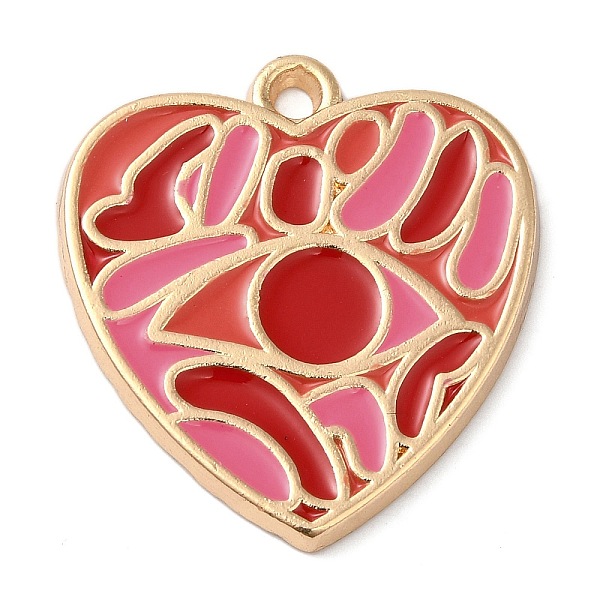

PandaHall Zinc Alloy Enamel Pendants, Golden, Heart Charm, Red, 27x25x2mm, Hole: 3mm Alloy+Enamel Heart Red