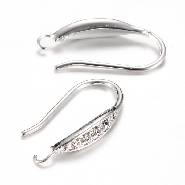 

PandaHall Brass Earring Hooks Rhinestone Settings, with Horizontal Loop, Nickel Free, Platinum, Fit For 1mm Rhinestone, 22x3mm, 18 Gauge...