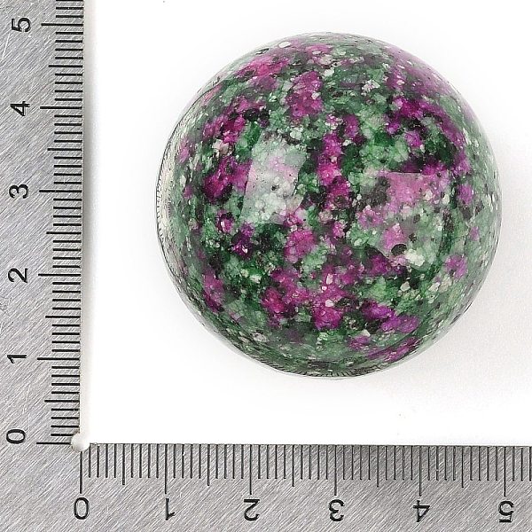 Synthetic Ruby In Zoisite Sphere Beads