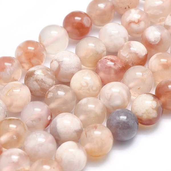 

PandaHall Natural Cherry Blossom Agate Beads Strands, Round, 8.5~9mm, Hole: 0.7mm, about 47pcs/strand, 15.5 inch(39.5cm) Cherry Blossom...