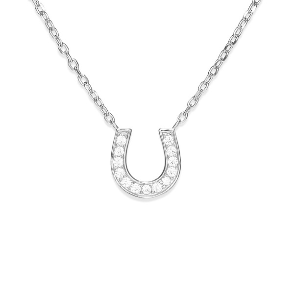 

PandaHall TINYSAND 925 Sterling Silver CZ Rhinestone Letter U Initial Pendant Necklaces, with Cable Chain and Lobster Claw Clasps, Silver..., Clear