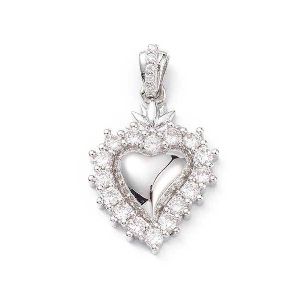

PandaHall Rack Plating Brass Micro Pave Clear Cubic Zirconia Pendants, Sacred Heart Charms, Long-Lasting Plated, Cadmium Free & Lead Free...
