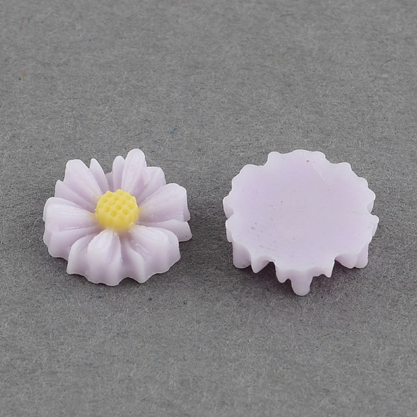 

PandaHall Flatback Hair & Costume Accessories Ornaments Scrapbook Embellishments Resin Flower Daisy Cabochons, Lilac, 9x2.5mm Resin Flower..., Purple