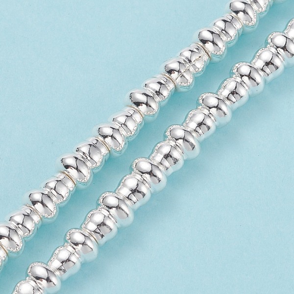 PandaHall Non-magnetic Synthetic Hematite Beads Strands, Galvanic Plating(Color Retention for 1 Year), Gourd, Silver Plated, 8.5x6.5~7mm...