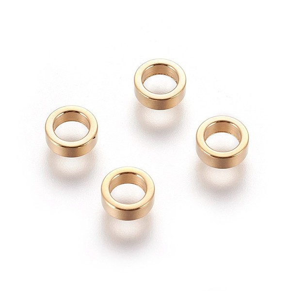 

PandaHall 304 Stainless Steel Spacer Beads, Flat Round, Golden, 6x2mm, Hole: 4mm 304 Stainless Steel Flat Round